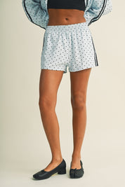 Polka Dot Shorts With Side Stripe