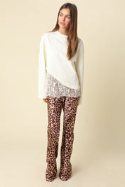 Charlie Asymmetric Lace Trim Top