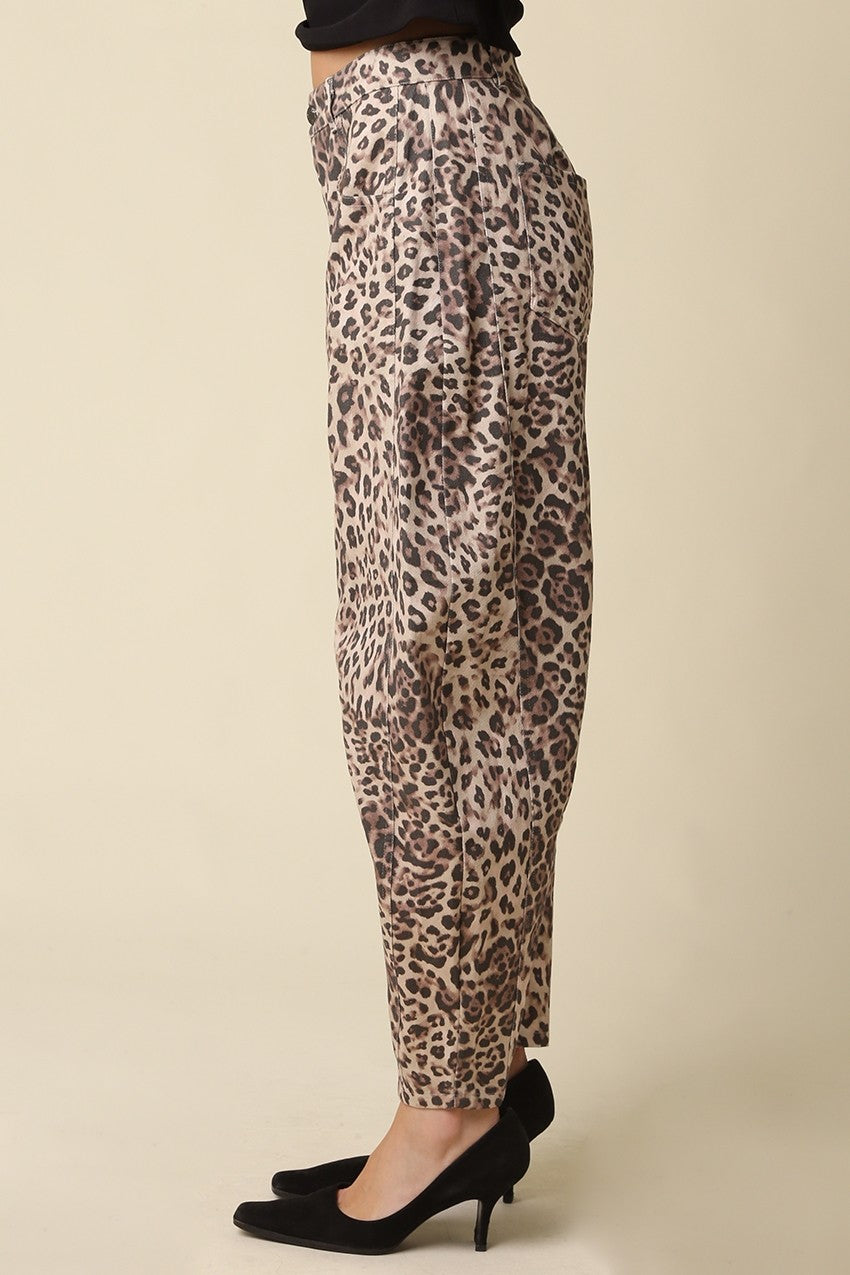 Elsie Leopard Barrel Pants