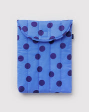 BAGGU Blue Polka Dot Puffy Laptop Sleeve 13"/14"
