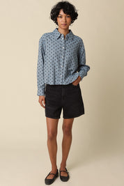 Bonnie Polka Dot Cropped Shirt