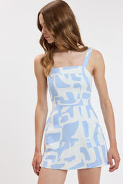 Pastel Dolmen Wide Strap Side Pocket Mini Dress