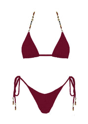 Burgundy Take Me To Az Bikini Set