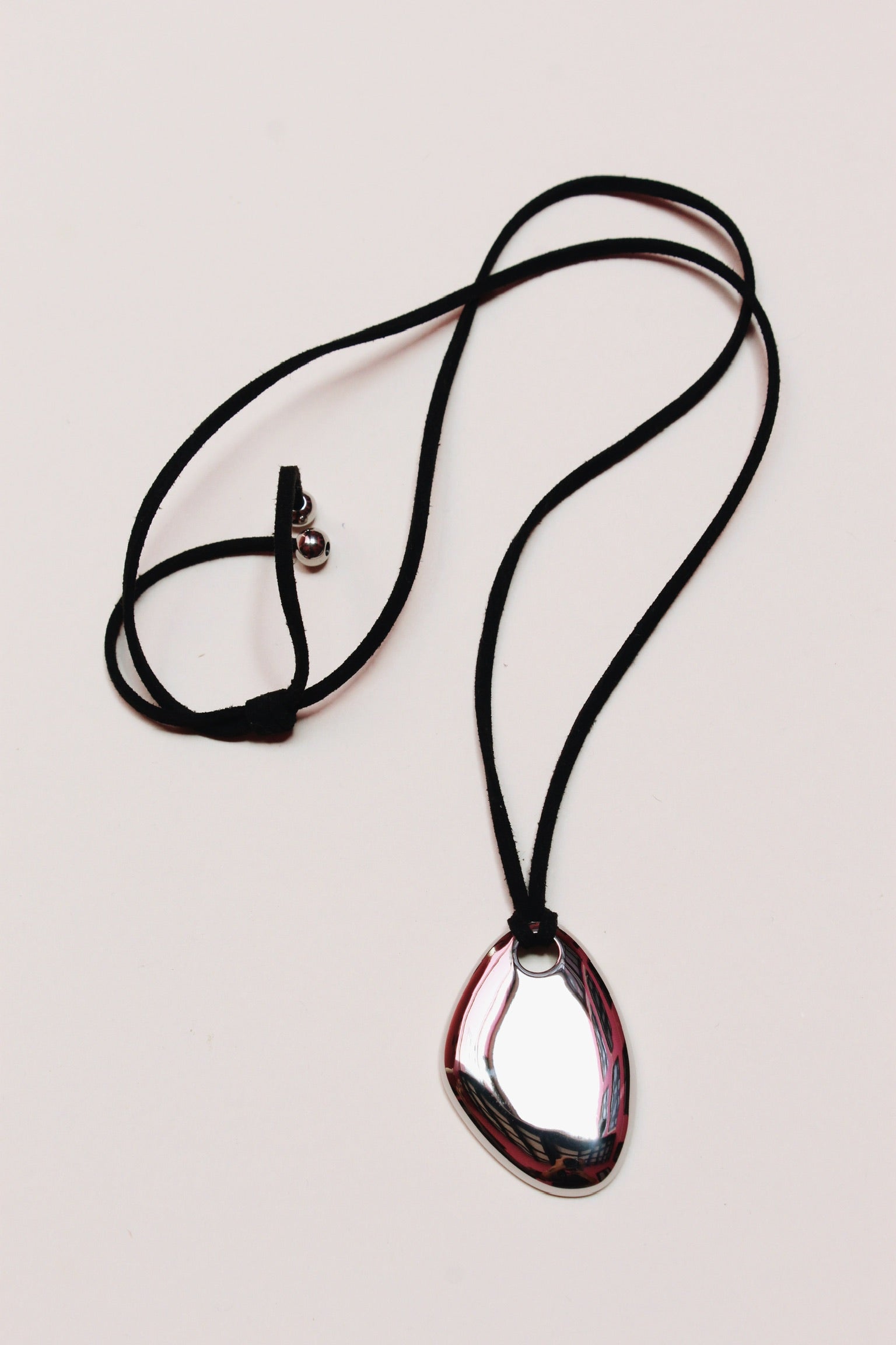 Silver Medal Cord Necklace
