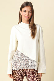 Charlie Asymmetric Lace Trim Top