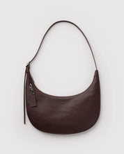 BAGGU Brown Medium Recycled Leather Flat Crescent