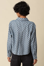 Bonnie Polka Dot Cropped Shirt