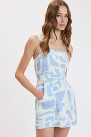 Pastel Dolmen Wide Strap Side Pocket Mini Dress