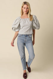 Eleanor Gingham Puff Sleeve Top