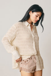 Structured Textural Button Down Shirt