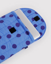 BAGGU Blue Polka Dot Puffy Laptop Sleeve 16"