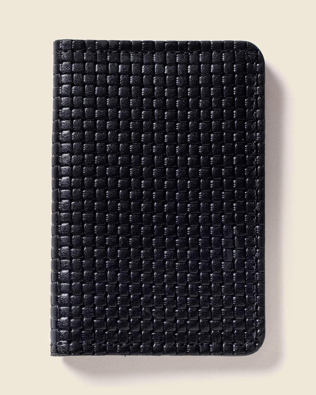 RFID Compact Bifold Wallet - Black Embossed