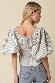 Eleanor Gingham Puff Sleeve Top