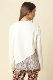 Charlie Asymmetric Lace Trim Top