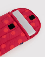 BAGGU Red Polka Dot Puffy Laptop Sleeve 13"/14"