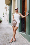 White One Shoulder Silk Tank | Collective Request 