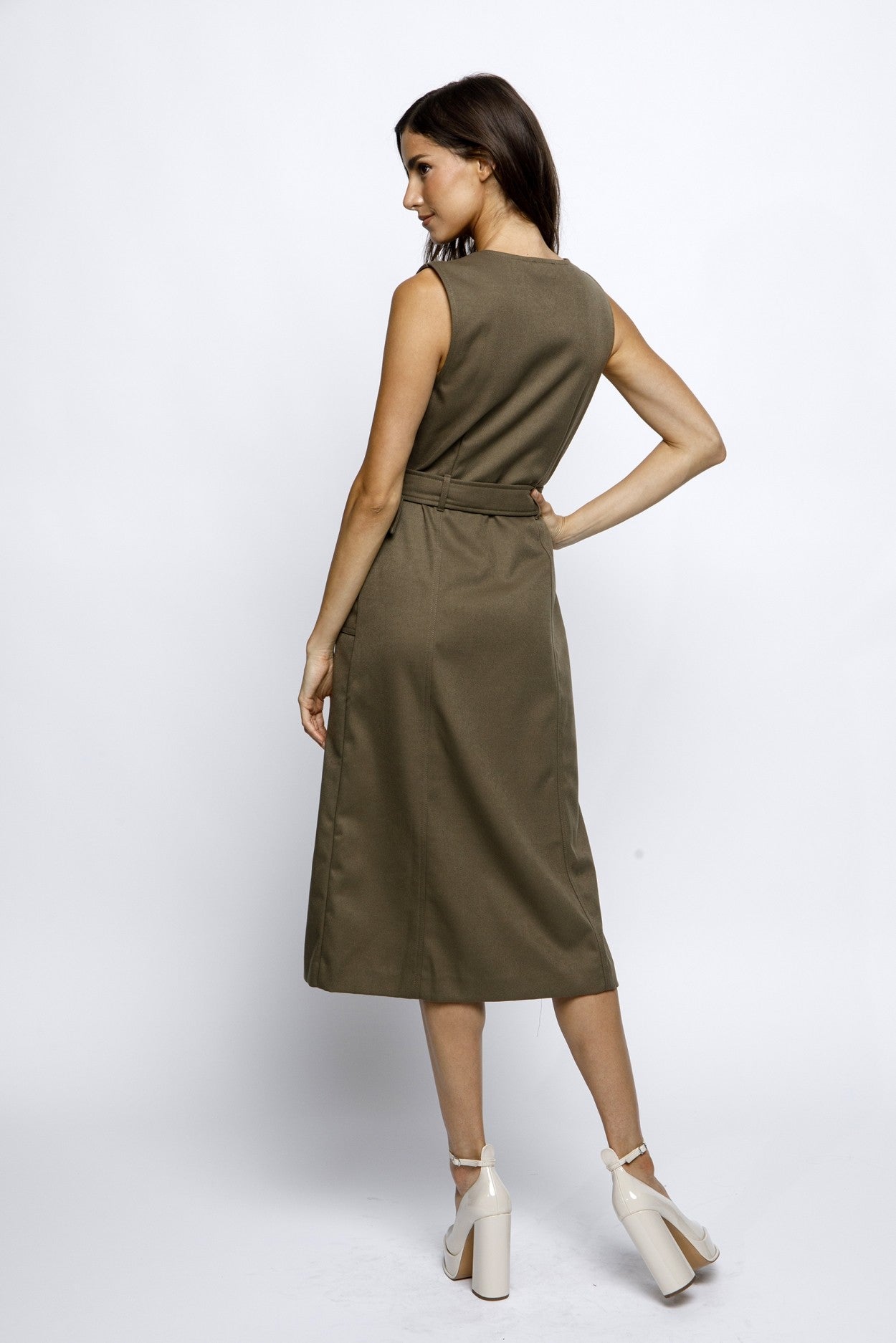 Solid Pencil Midi Dress