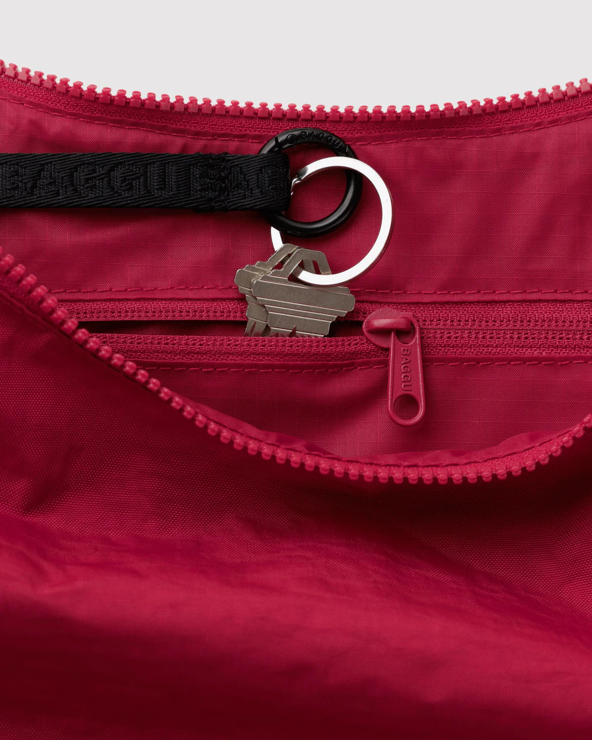 BAGGU Cherry Medium Nylon Crescent Bag