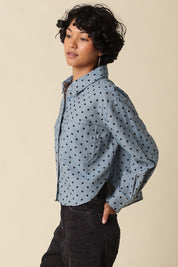 Bonnie Polka Dot Cropped Shirt