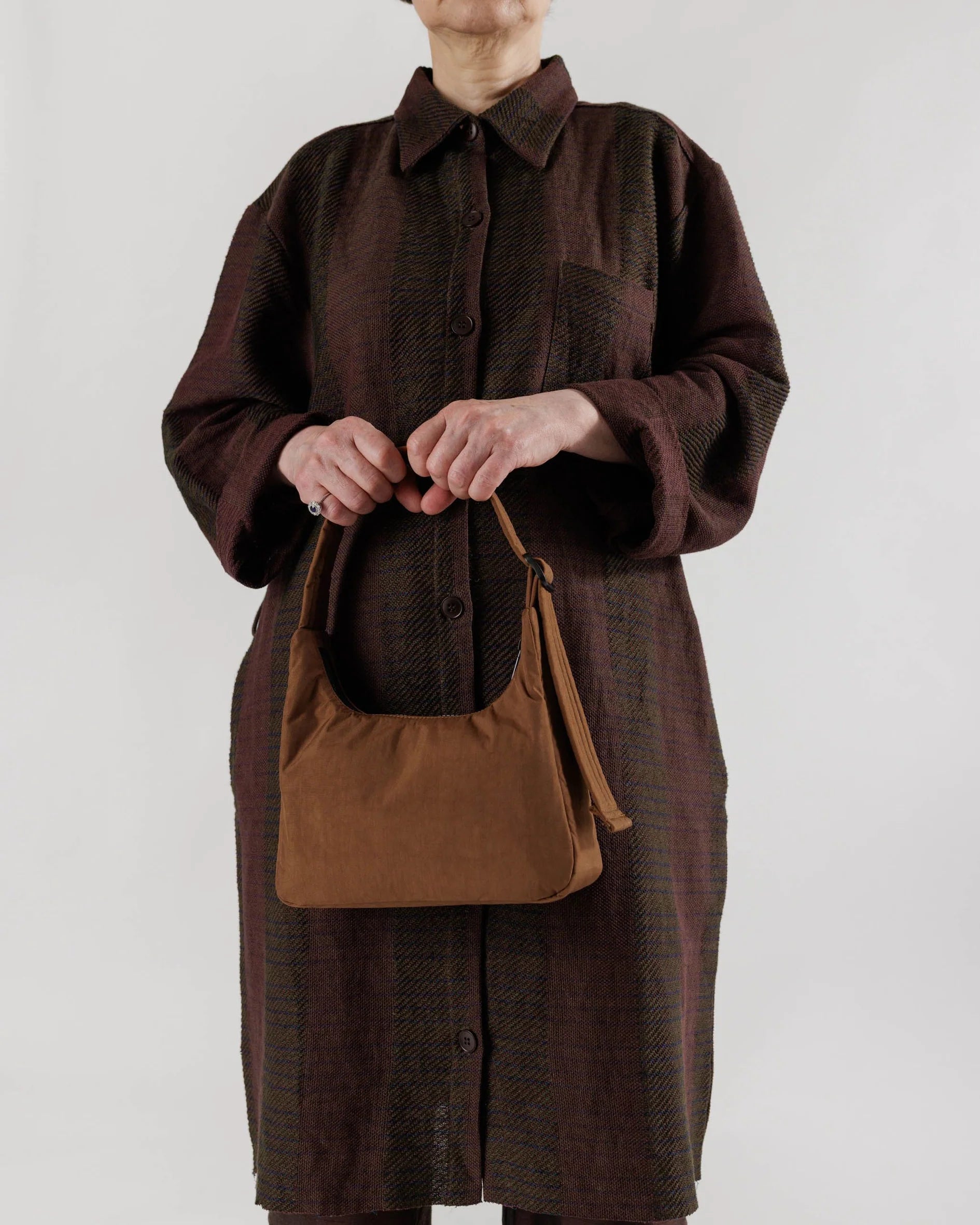 Baggu Mini Nylon Shoulder Bag-Brown | Collective Request 