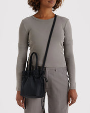 BAGGU Nylon Drawstring Bag- Black