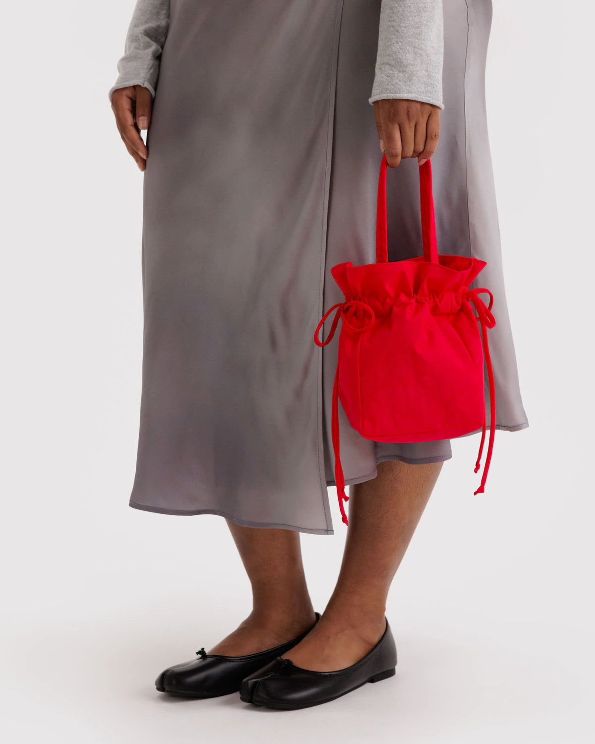 BAGGU Nylon Drawstring Bag- Candy Apple