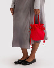 BAGGU Nylon Drawstring Bag- Candy Apple