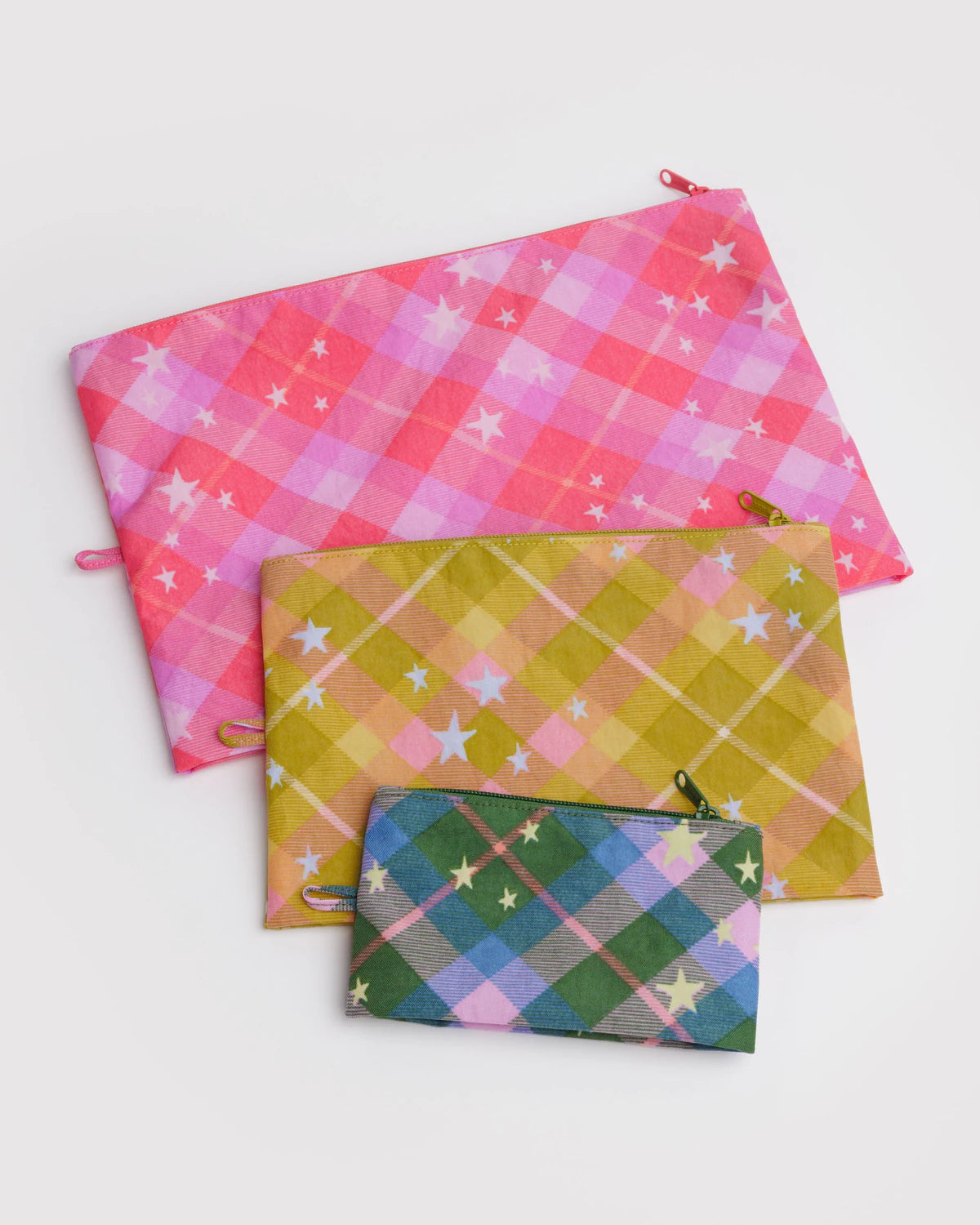 Baggu Go Pouch Set - Star Plaid