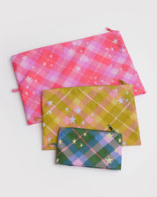 Baggu Go Pouch Set - Star Plaid