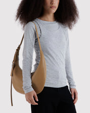 BAGGU Dune Medium Recycled Leather Flat Crescent