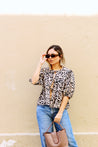 Leopard Print Front Self Tie Peplum Top | Collective Request 