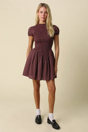 Hayley Smocked Gingham Mini Dress