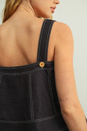 Stitch Detailed Sleeveless Top