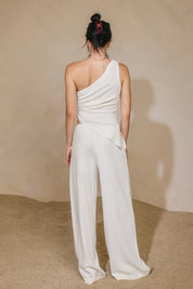 Linen Wide Leg Pull On Pants