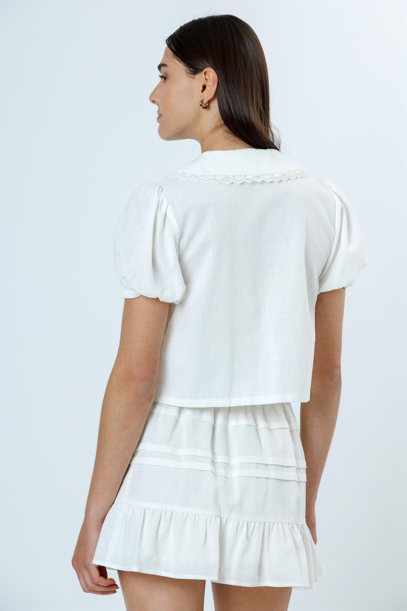 Ivory Short Sleeve Blouse