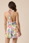 Abstract Halter Tie Winkled Waist Mini Dress | Collective Request 