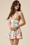 Abstract Halter Tie Winkled Waist Mini Dress | Collective Request 
