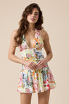 Abstract Halter Tie Winkled Waist Mini Dress | Collective Request 