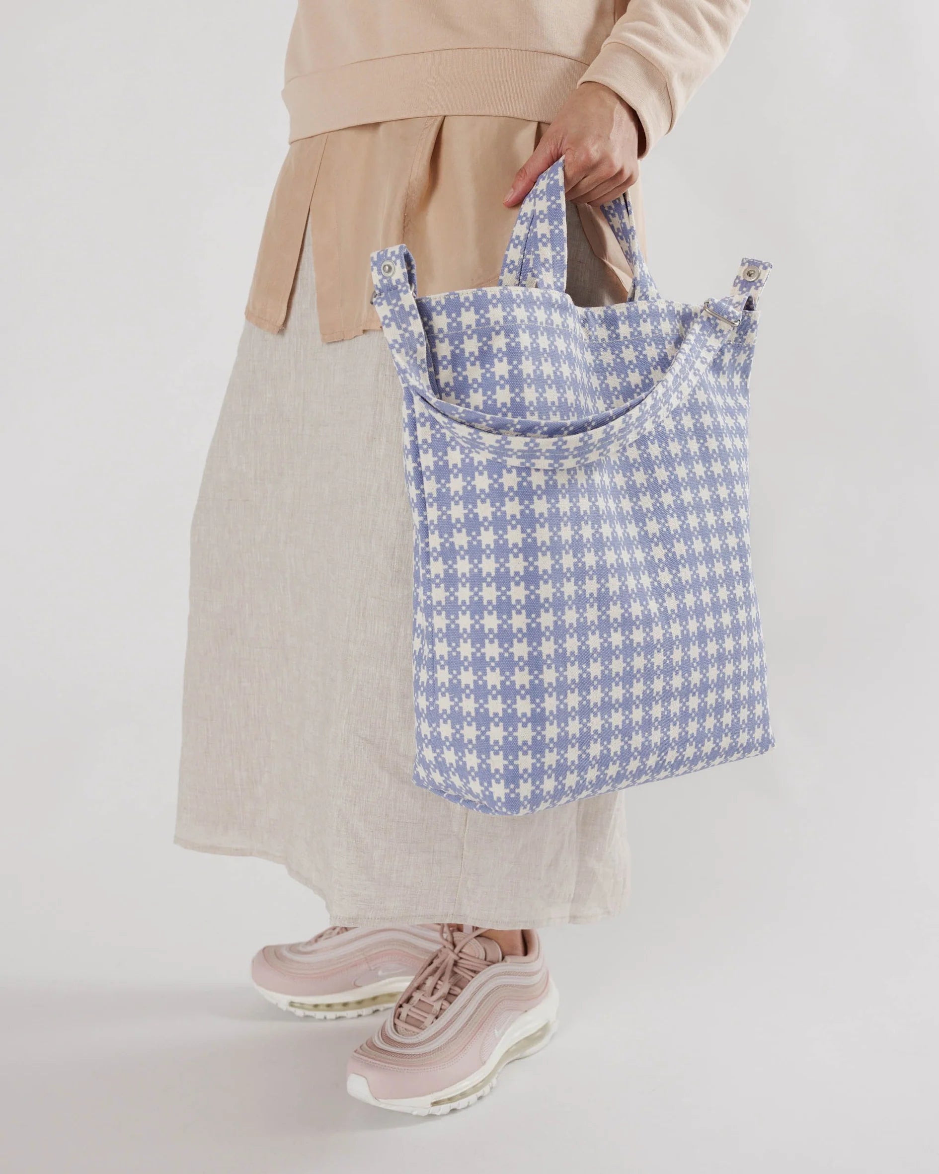 Baggu Duck Bag-Blue Pixel Gingham | Collective Request 