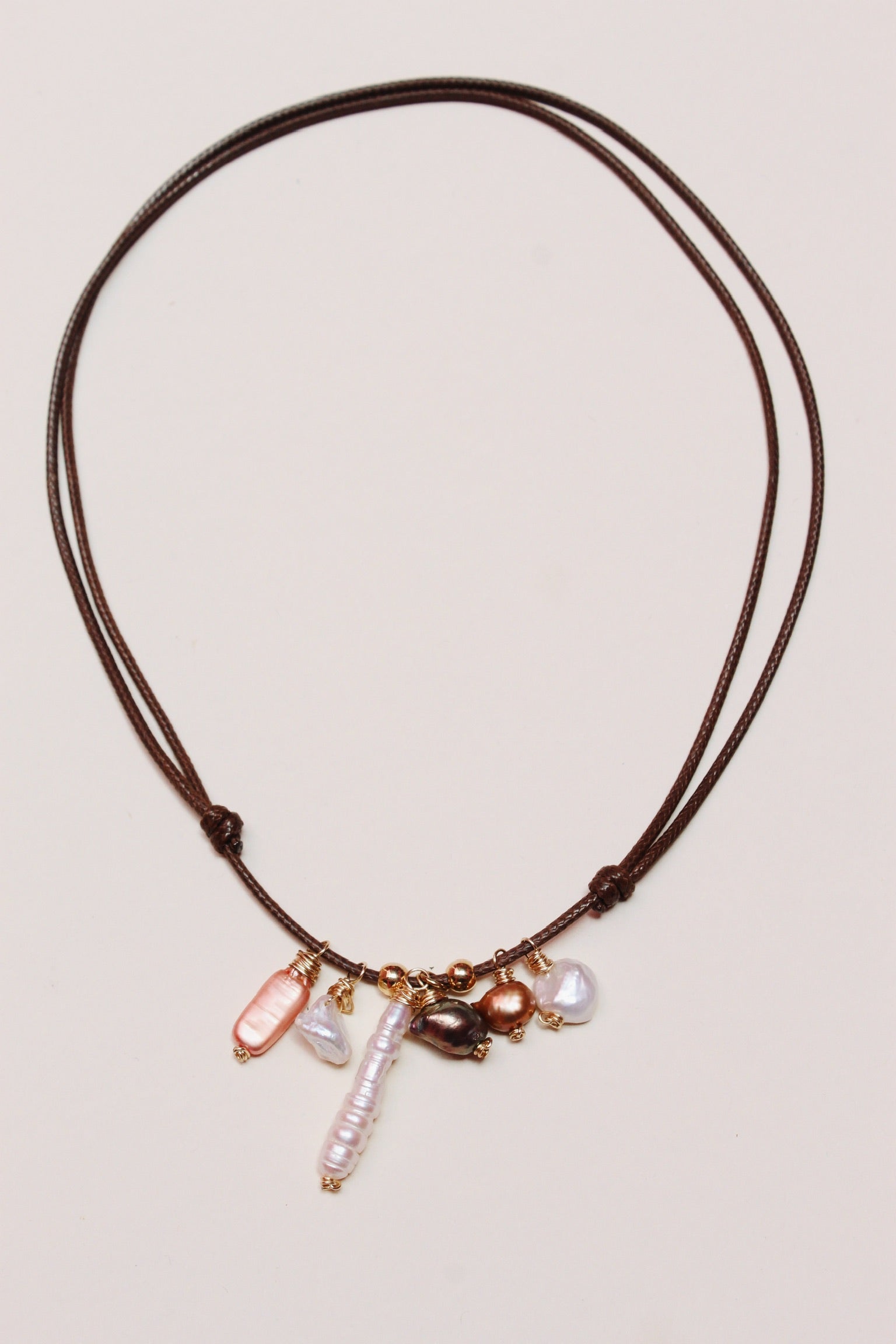Multi Pearl Cord Necklace