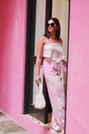 Pink Tropical Print Scarf Top & Pants Set | Collective Request 
