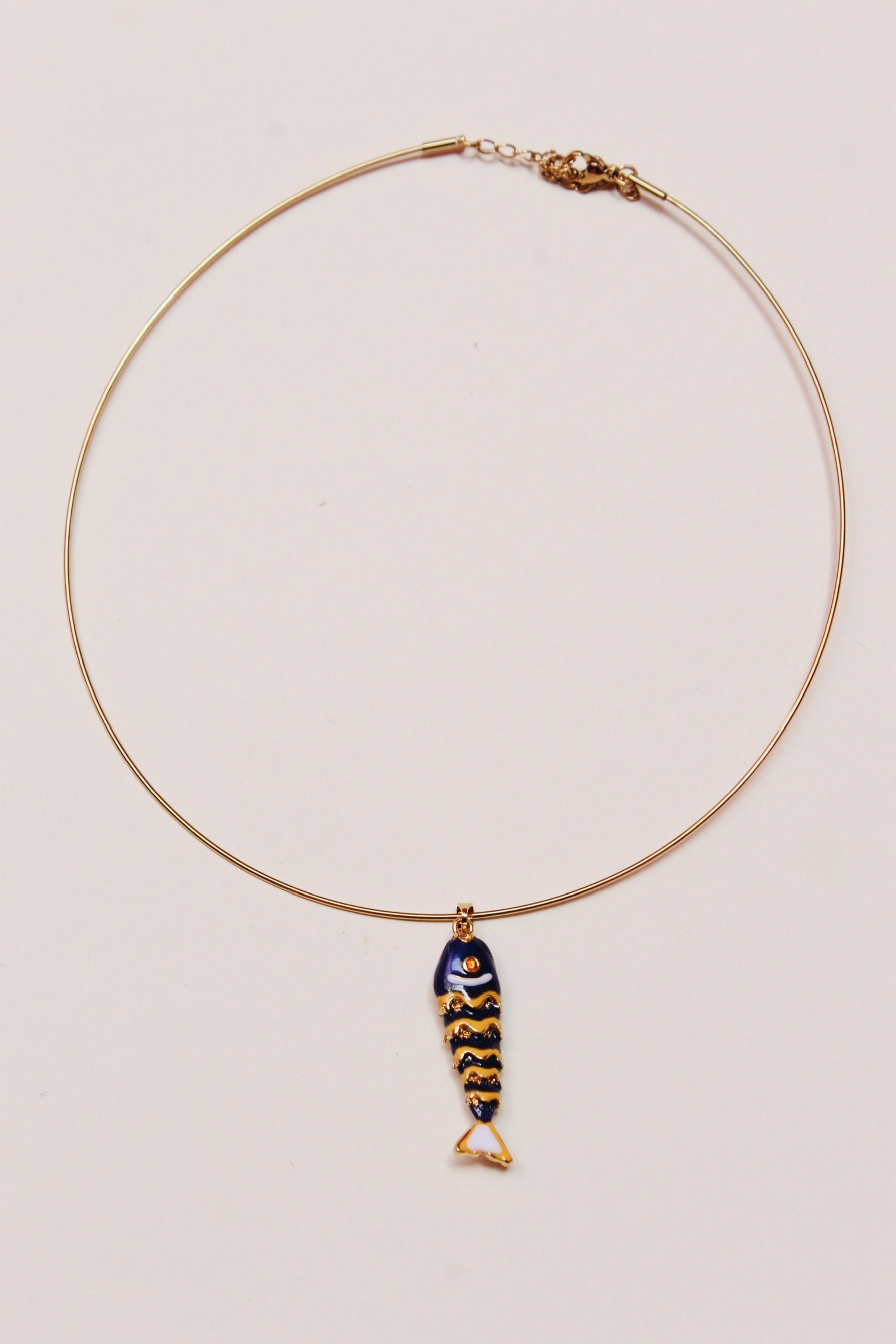 Navy Fish Necklace