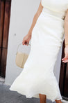 Cream Asymmetrical One Shoulder Maxi Dress  | Collective Request 