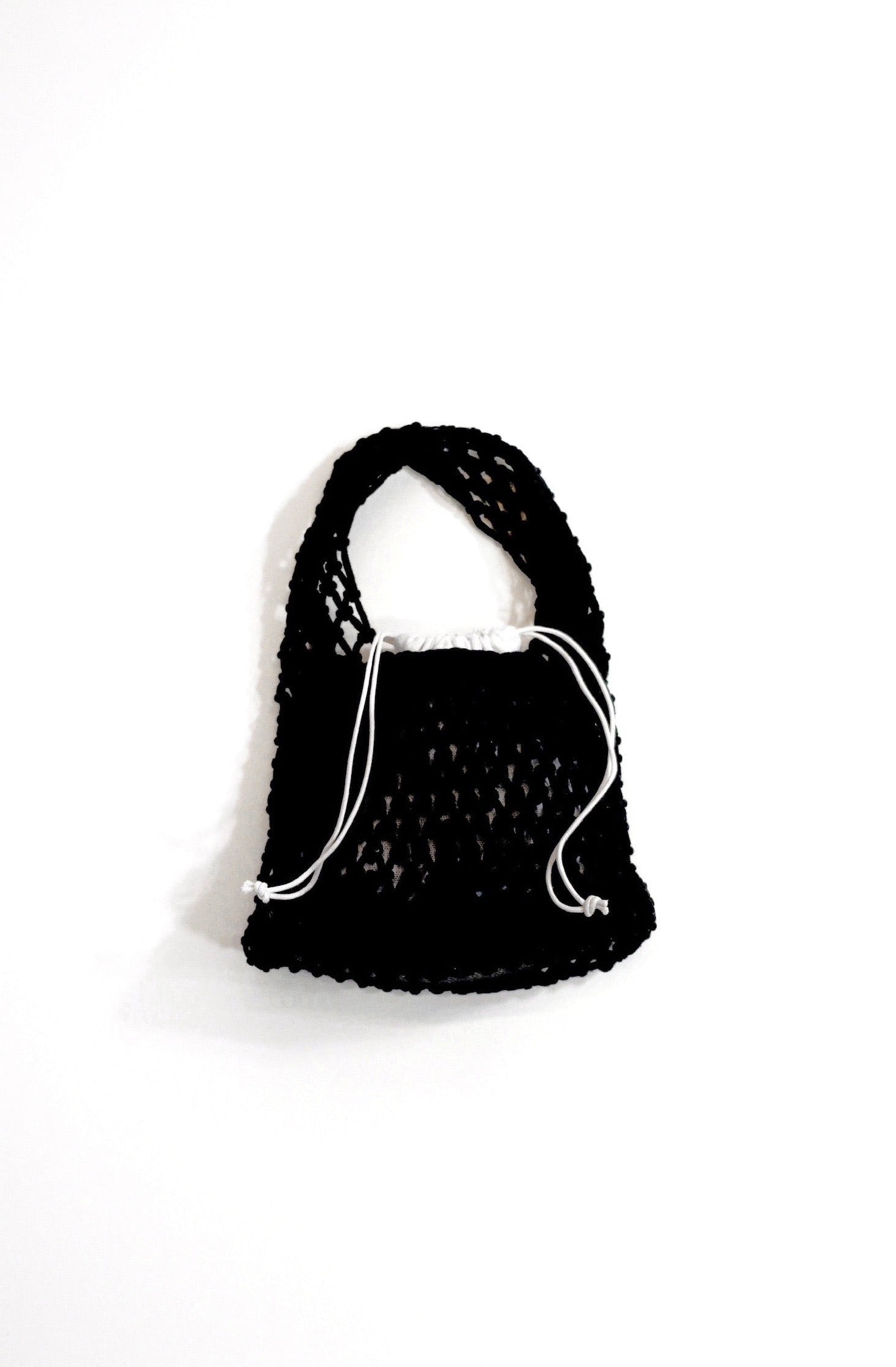 Black Crochet Woven Mesh Bag | Collective Request 
