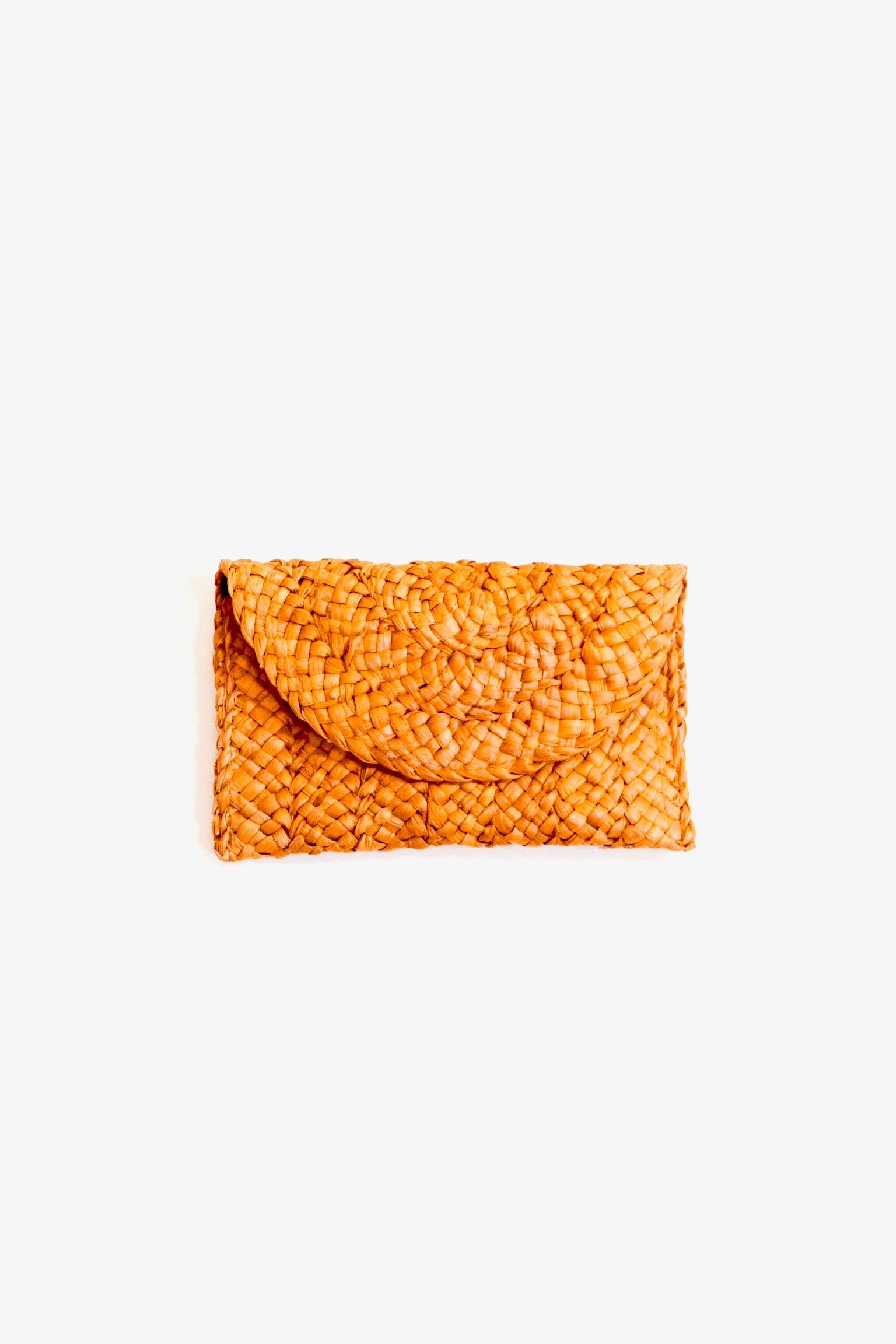 Orange Handmade Straw Clutch Rattan Bag | Collective Request 