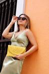 Yellow Handmade Straw Clutch Rattan Bag | Collective Request 