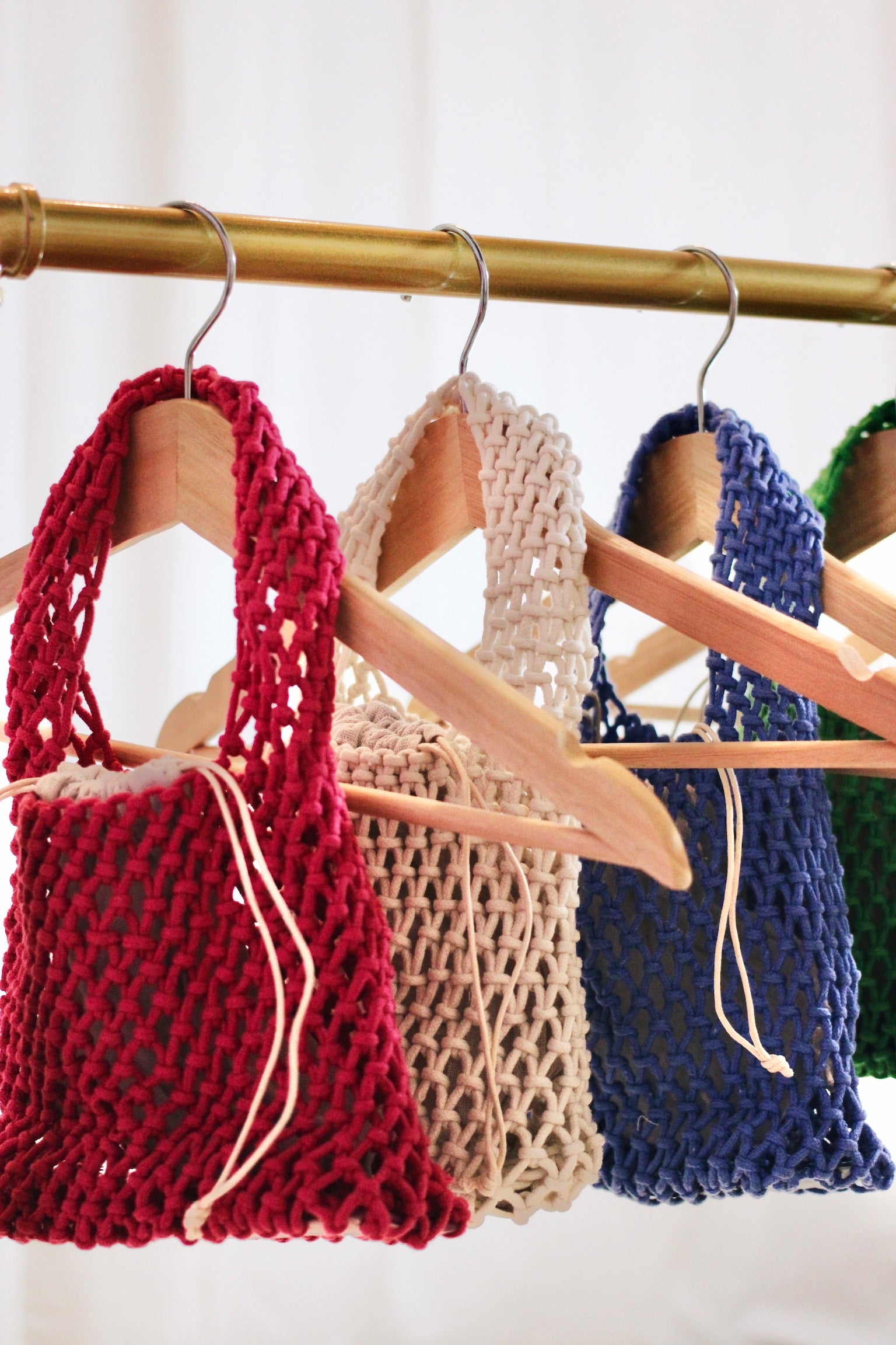 Blue Crochet Woven Mesh Bag | Collective Request 