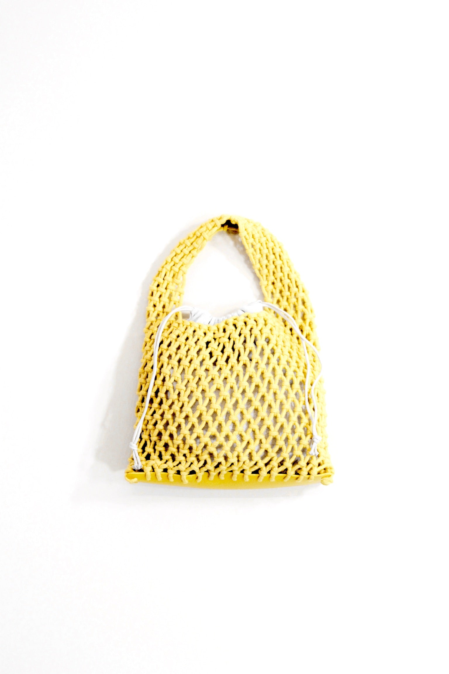 Yellow Crochet Woven Mesh Bag | Collective Request 