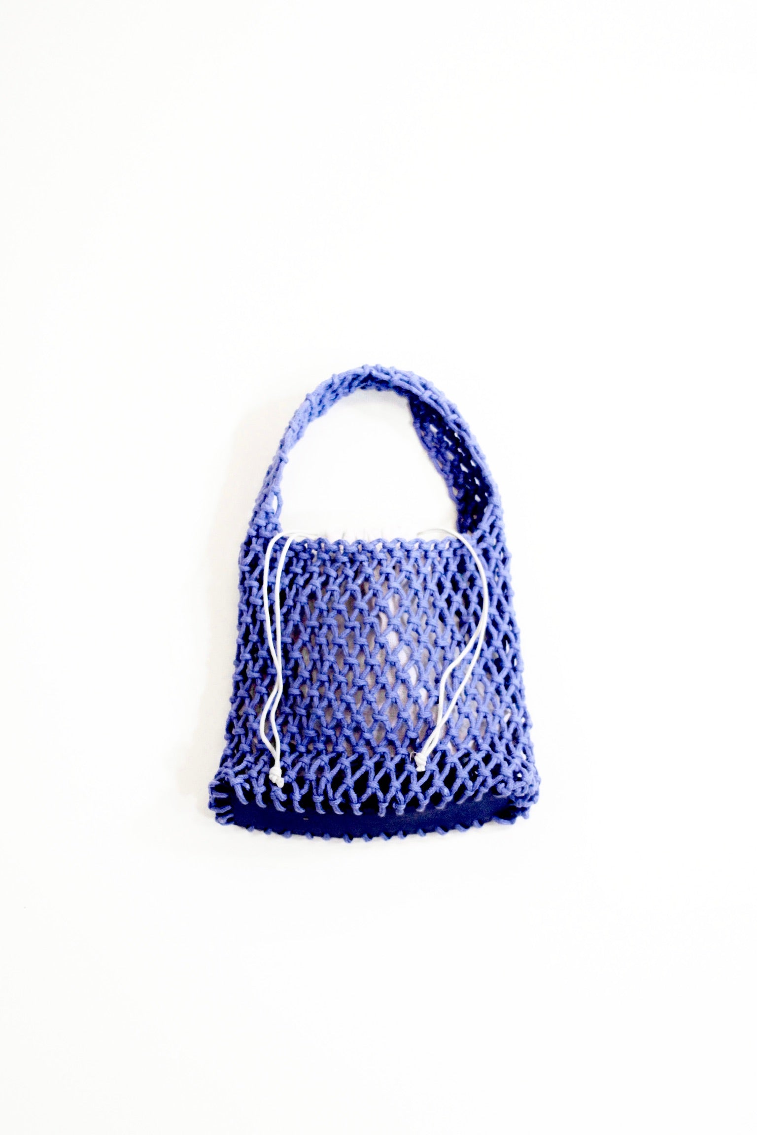 Blue Crochet Woven Mesh Bag | Collective Request 