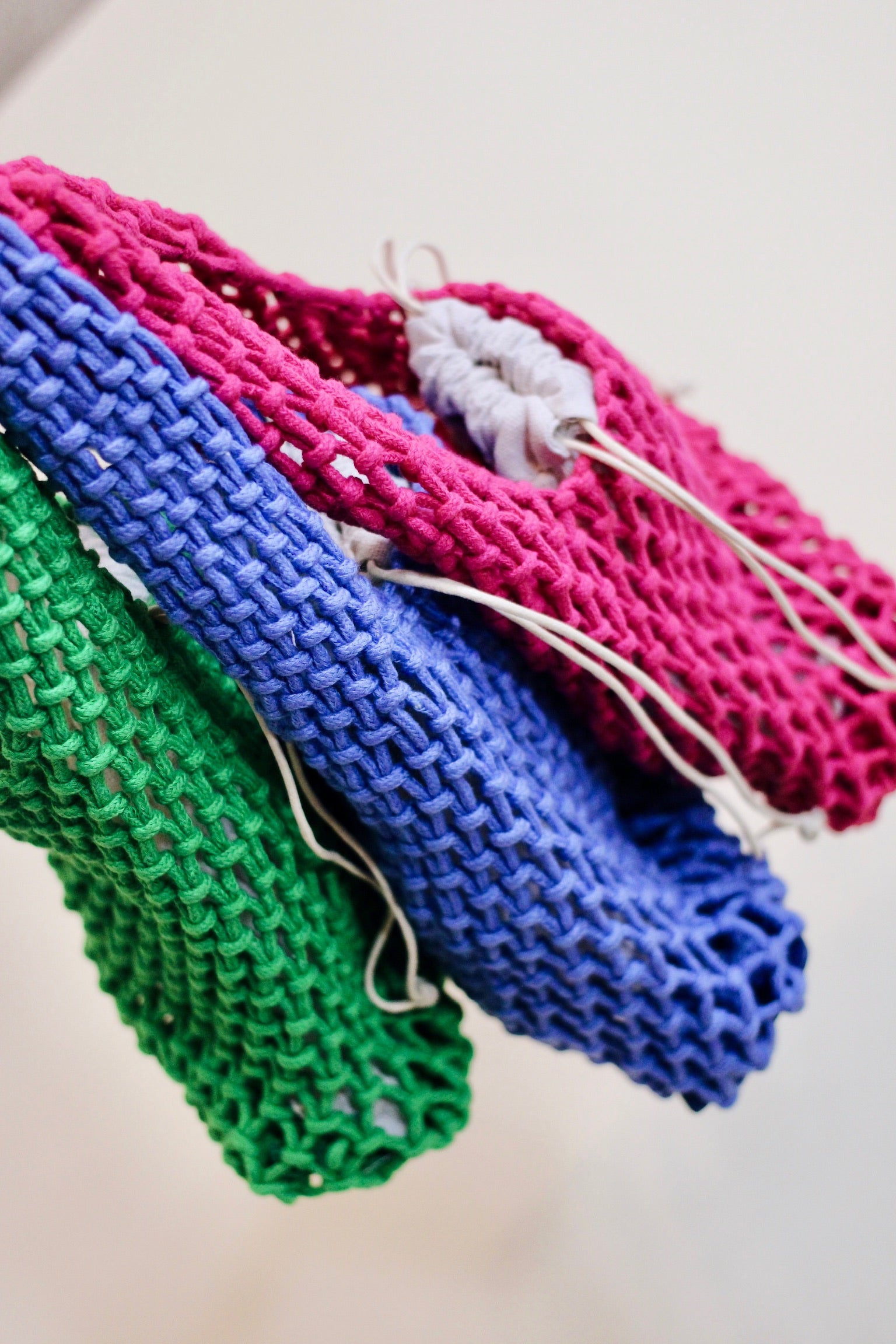 Green Crochet Woven Mesh Bag